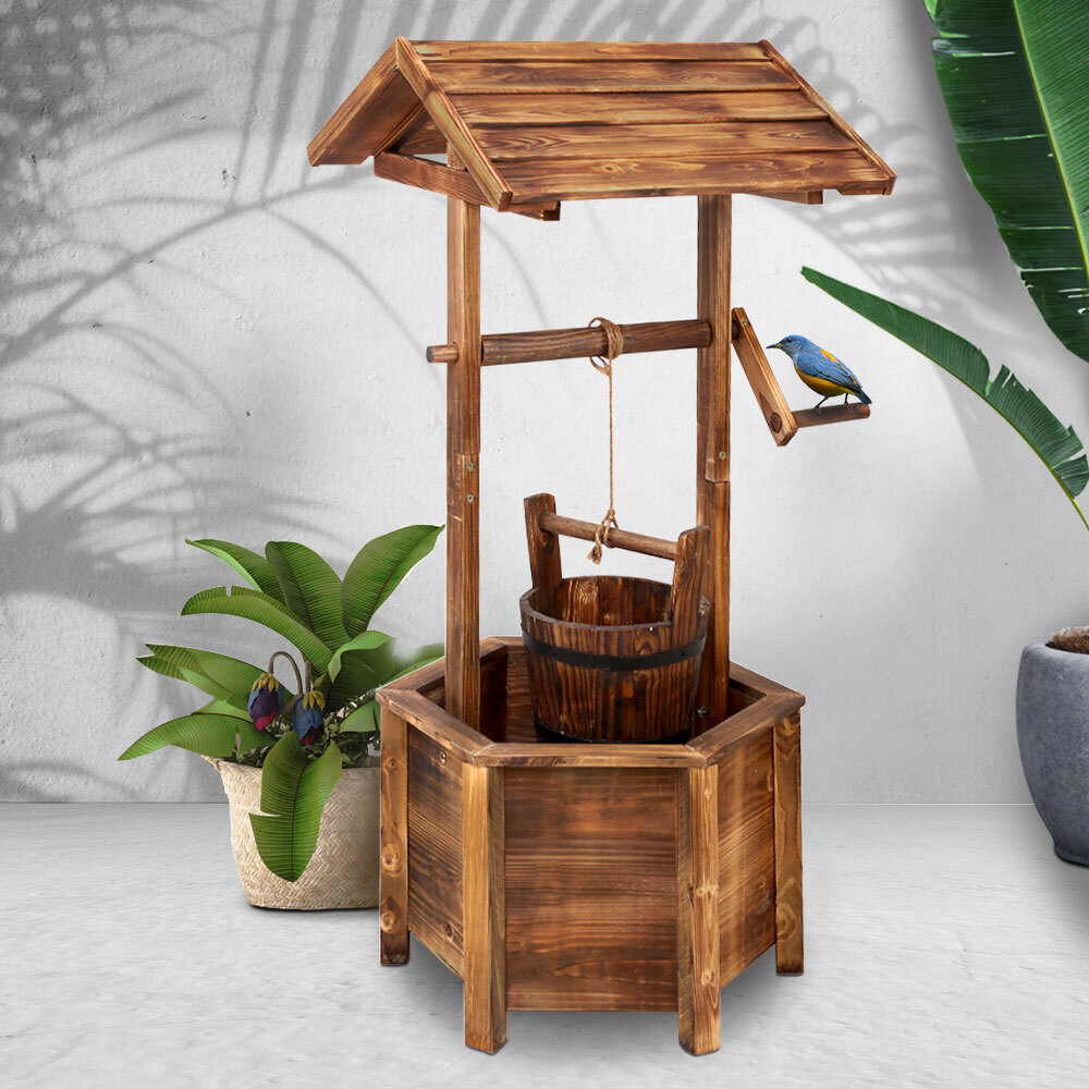 Pollyanna Wishing Well Fir Wood Garden Ornament