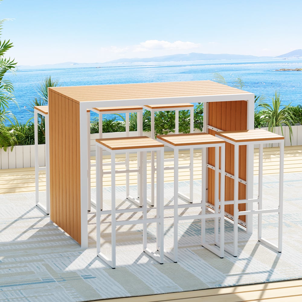6 Seater Corleone Outdoor Bar Table & Stool Set