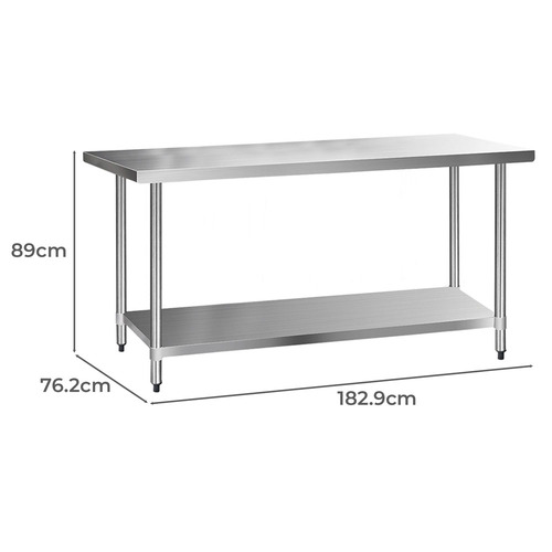 Cefito 430 Stainless Steel Kitchen Prep Table