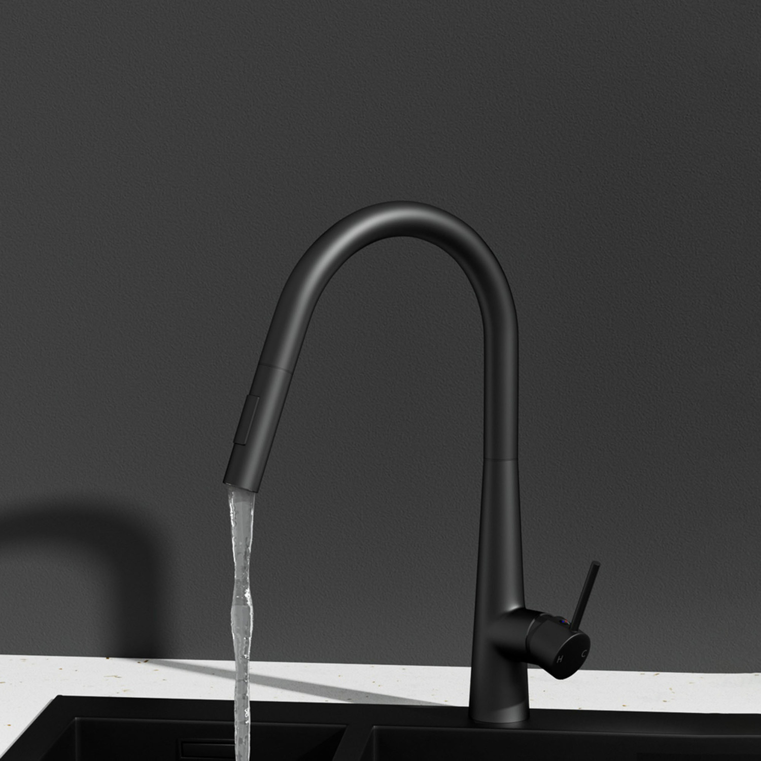 Arthur Swivel Pull-Out Kitchen Mixer