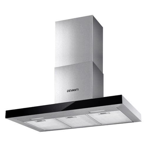 90cm Devanti Tempered Glass Range Hood