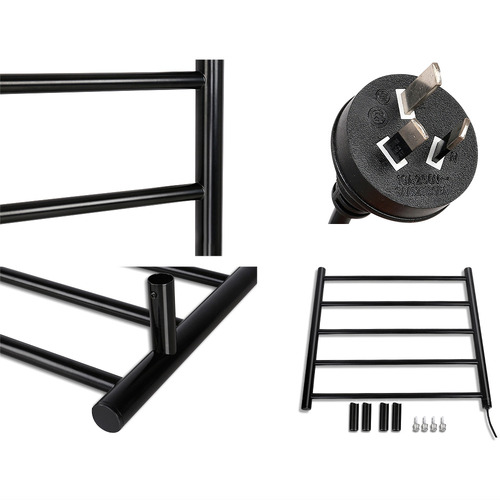 Devanti 580 x 800cm Aluminium 5 Bars Wall Mounted Heated Towel Rail