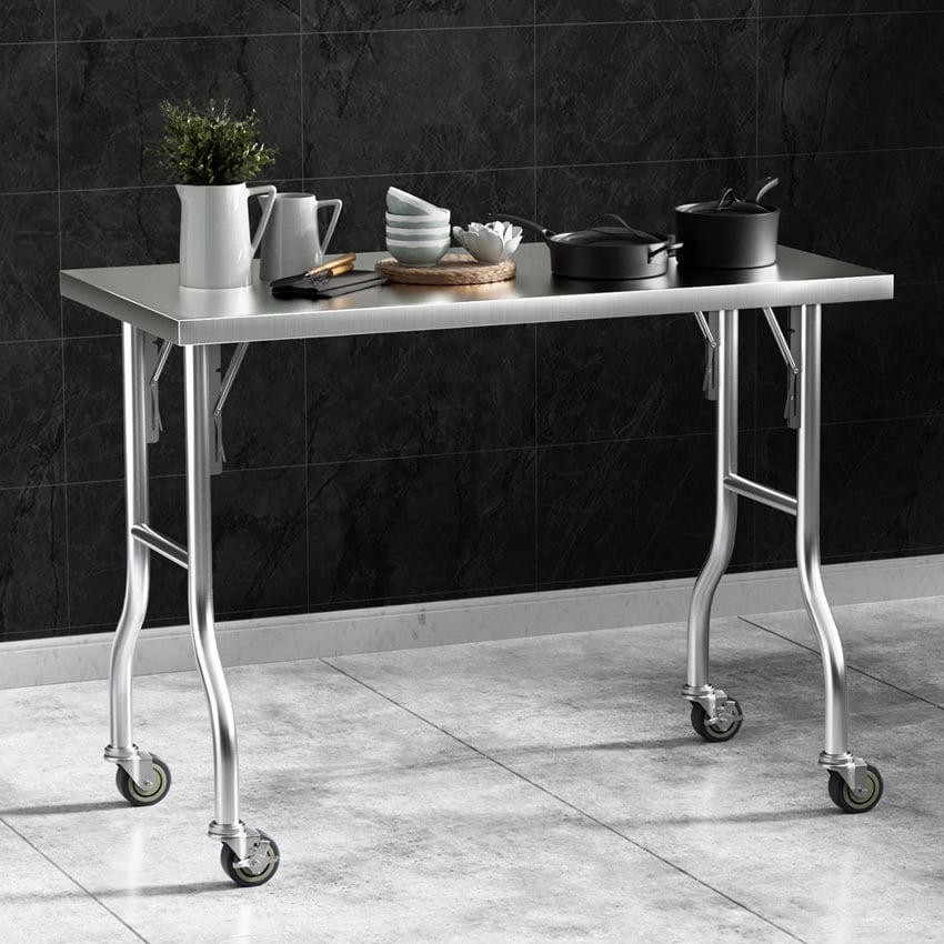 Cefito Foldable Kitchen Bench with Wheels