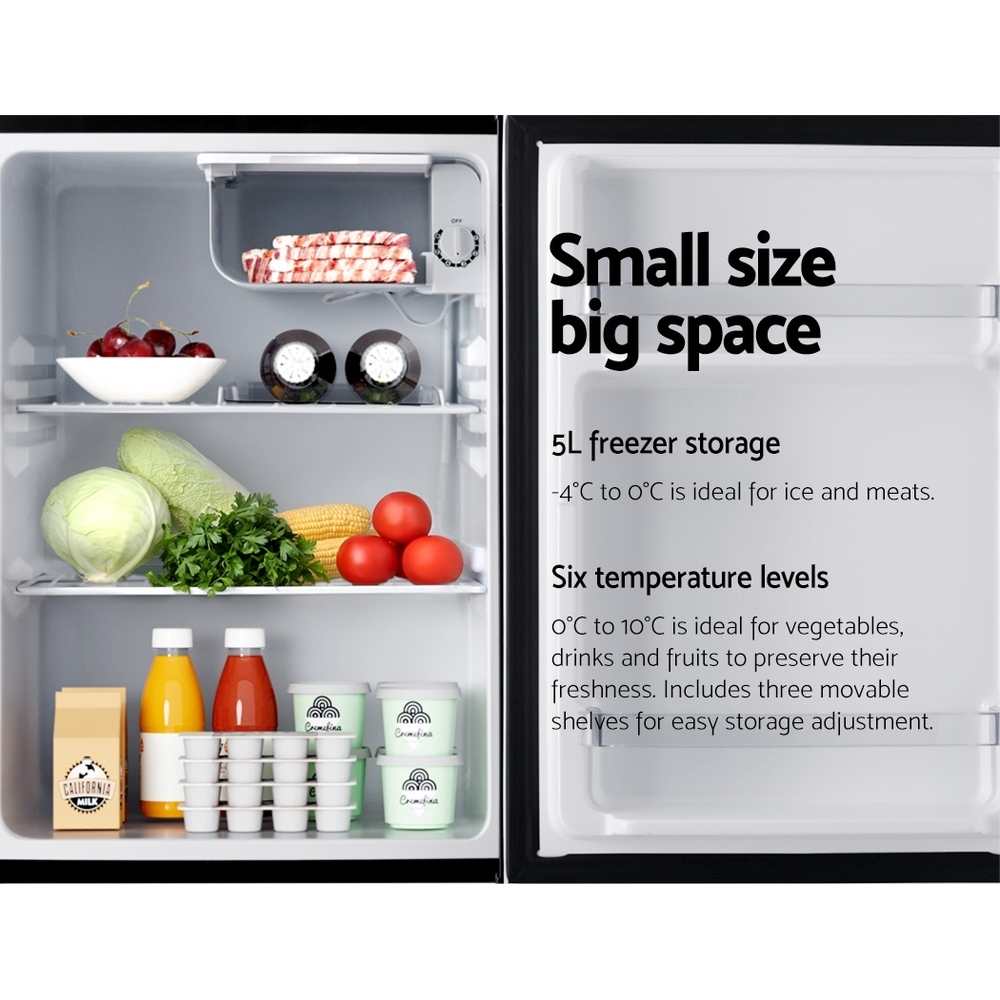 Black Devanti 70L Portable Mini Fridge Freezer