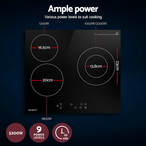 Devanti 4 Burner Ceramic Electric Cooktop