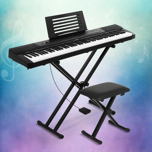 Kiran 88 Keys Electronic Keyboard with Stand Stool Pedal