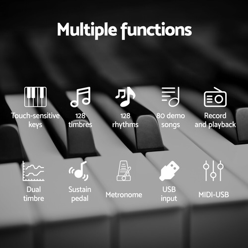 Aria 88 Keys Foldable Electronic Keyboard with Carry Bag