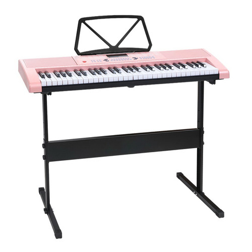 Ardelle 61 Keys Electronic Keyboard with Stand Lighted Pink