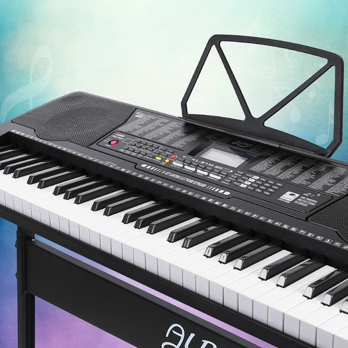 Annis 61 Keys Electronic Keyboard with Stand Lighted Black