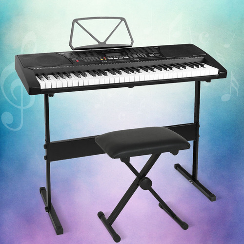 Nedra 61 Keys Electronic Keyboard with Stand Stool Lighted
