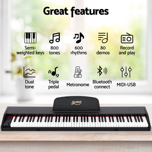 Roslyn 88 Keys Electronic Keyboard with Stand