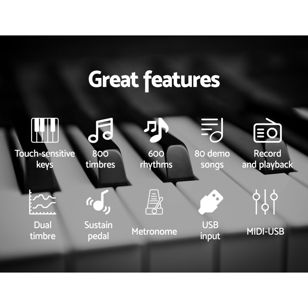 Nedra 88 Keys Electronic Keyboard with Stand Stool Weighted