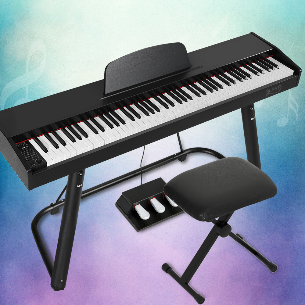 Nedra 88 Keys Electronic Keyboard with Stand Stool Weighted