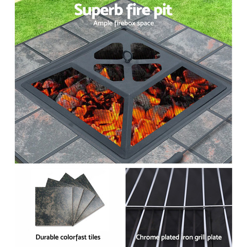 Denver 4-in-1 Fire Pit BBQ Grill Ice Bucket Table