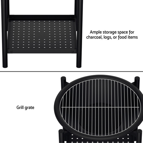 Tucker 2-in-1 Fire Pit BBQ Grill