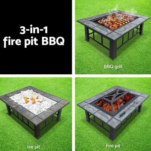 Waylon 3-in-1 Fire Pit BBQ Grill Ice Bucket Table