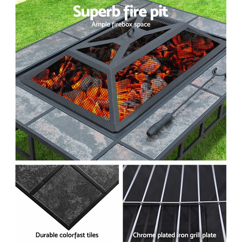 Waylon 3-in-1 Fire Pit BBQ Grill Ice Bucket Table
