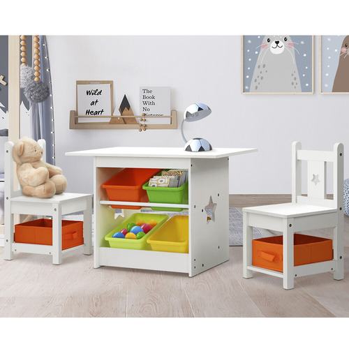 Kids' Andrey 2 Seater Pine Wood Table & Chair Set