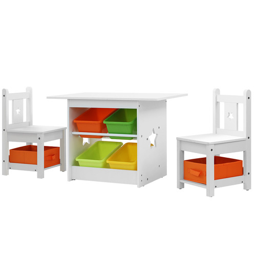 Kids' Andrey 2 Seater Pine Wood Table & Chair Set
