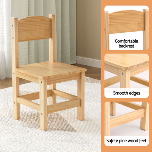 Kids' Faro 2 Seater Pine Wood Table & Chair Set