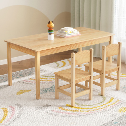 Kids' Faro 2 Seater Pine Wood Table & Chair Set