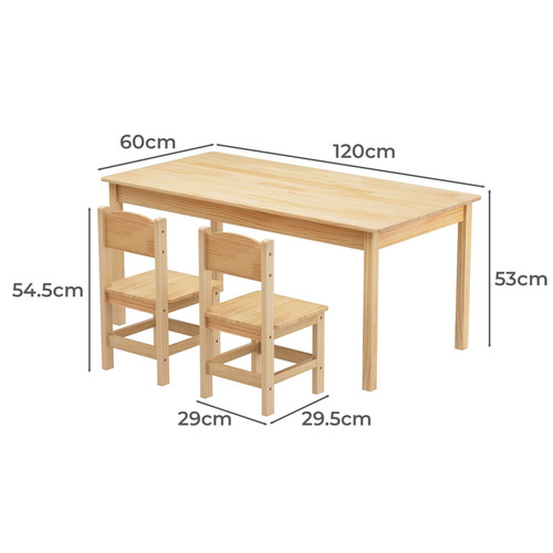 Kids' Faro 2 Seater Pine Wood Table & Chair Set