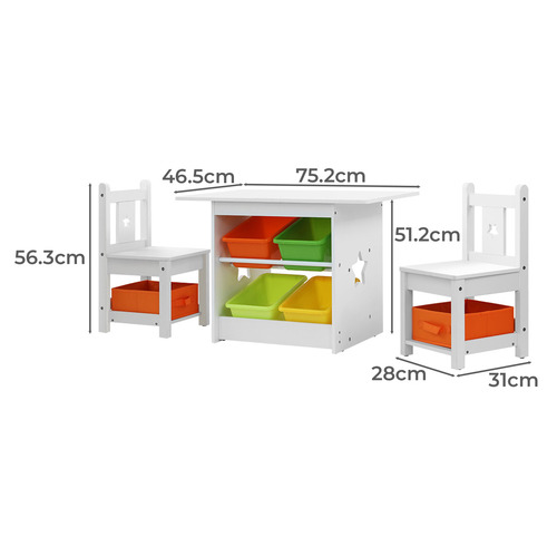 Kids' Andrey 2 Seater Pine Wood Table & Chair Set
