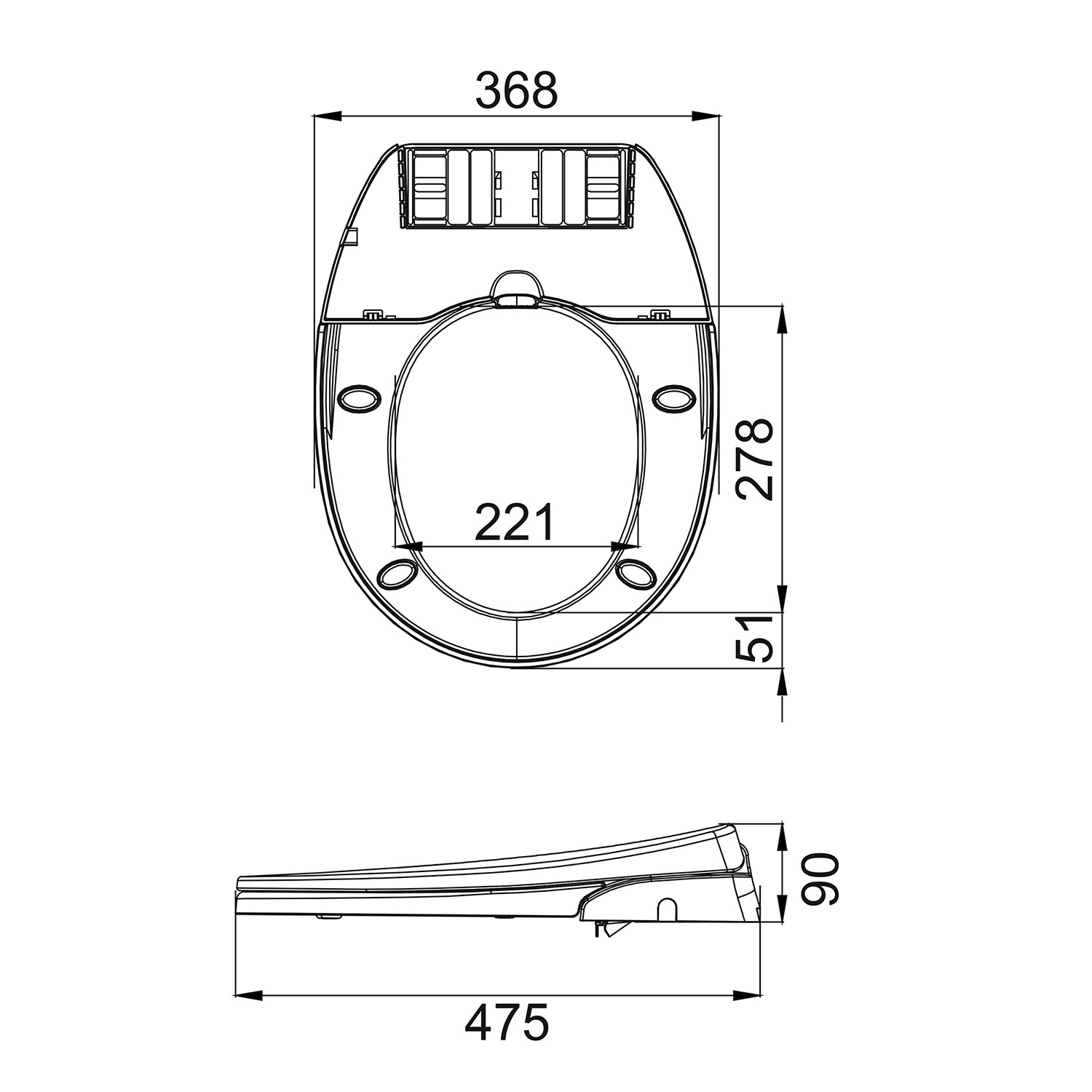 Cefito O-Shape Non-Electric Toilet Set