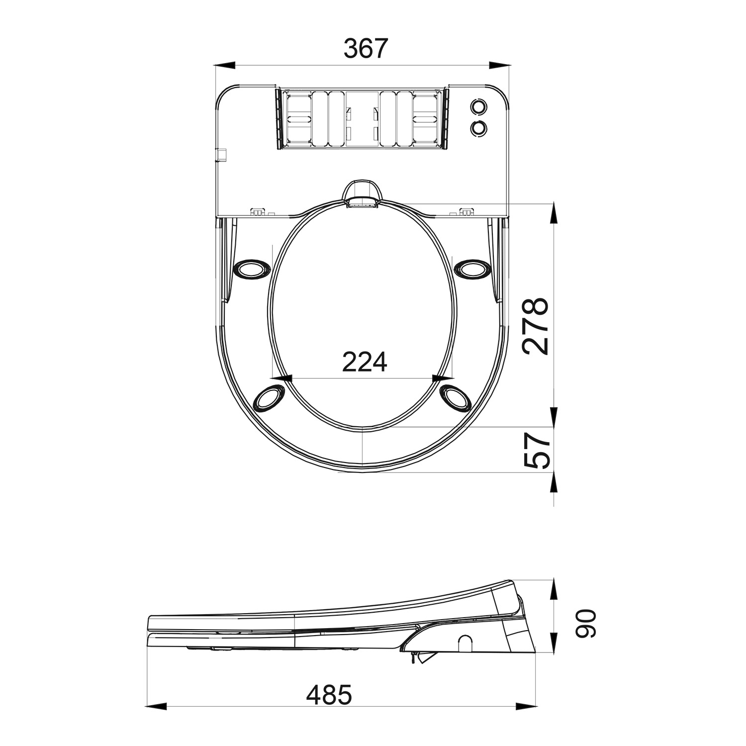 Cefito D-Shape Non-Electric Toilet Set
