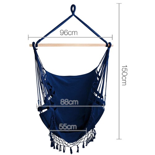 Navy Hanging Hammock Chair Temple & ster