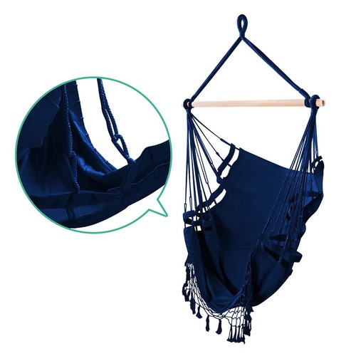 Navy Hanging Hammock Chair Temple & ster