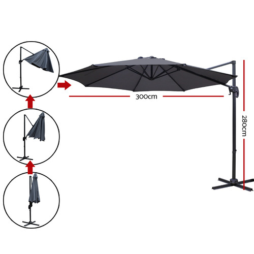 Dwell Outdoor Roma Deluxe Cantilever Umbrella & Reviews | Temple & Webster