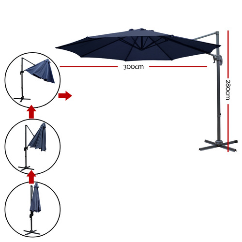 Dwell Outdoor Roma Deluxe Cantilever Umbrella & Reviews | Temple & Webster