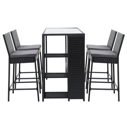 4 Seater Reva Pe Wicker Bar Table Set Temple Webster 4 Seater Reva Pe Wicker Bar Table Set