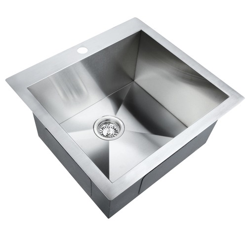 Stainless Steel Kitchen Laundry Sink W Strainer Waste 530 X 500mm