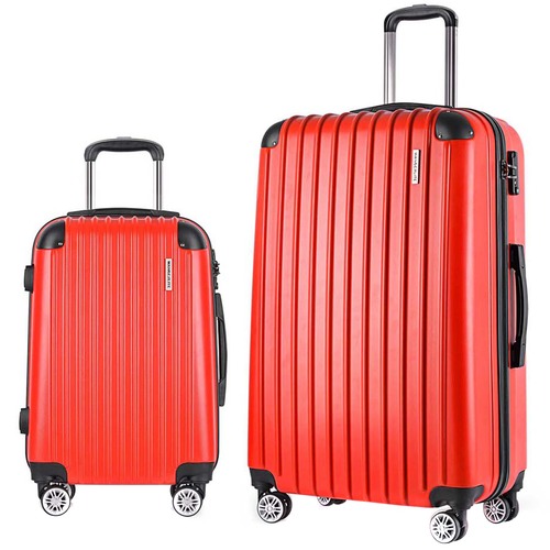 DwellLifestyle 2 Piece Red Hard Shell Luggage Set & Reviews | Temple ...