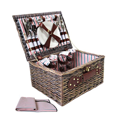 DwellLifestyle 4 Person Picnic Basket Set w/ Blanket & Reviews Temple