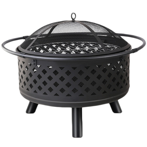 Dwelllifestyle 76cm Black Portable Outdoor Fire Pit Bbq
