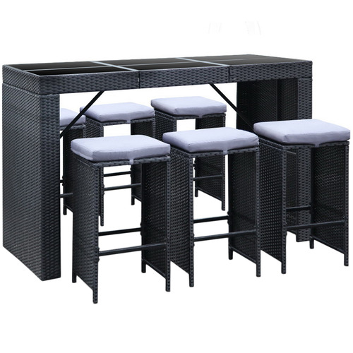 Dwelllifestyle 6 Seater Outdoor Bar Table Stools Set Reviews