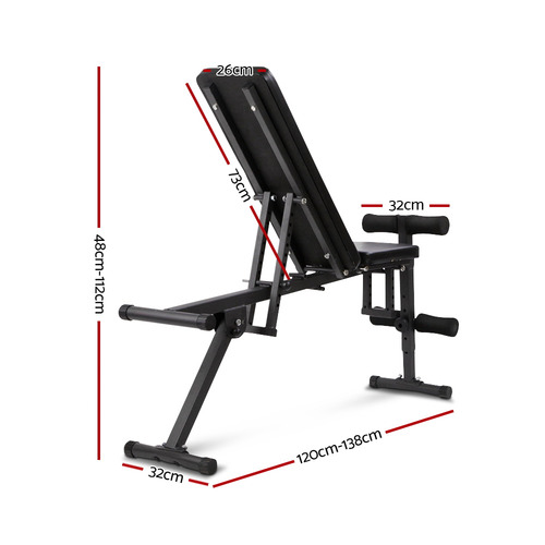 Fid Flat Adjustable Bench 150kg W Resistance Bands Temple Webster