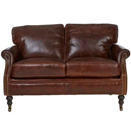Chartwell Home Hastings 2 Seater Leather Sofa Temple & Webster