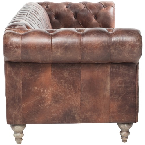 Hugo Chesterfield 4 Seater Leather Sofa