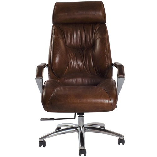 Chocolate Barnaby Leather Office Chair