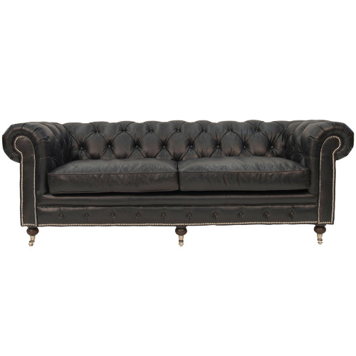 Florence 3 Seater Aged Leather Sofa, Kensington Leather Sofa Reviews
