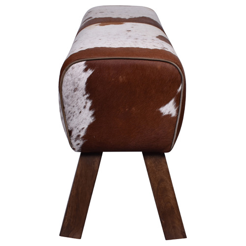 Astrid Cow Hide & Mango Wood Bench