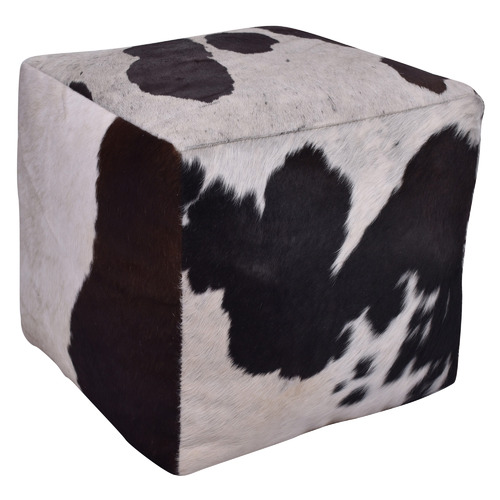 Chartwell Home Astrid Square Cowhide Ottoman | Temple & Webster