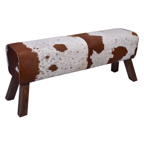 Astrid Cow Hide & Mango Wood Bench