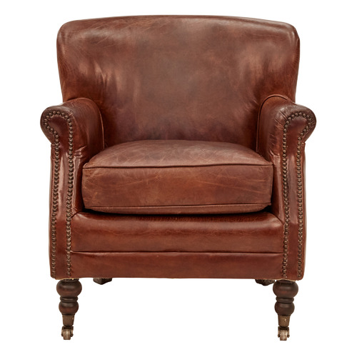 Dark Brown Helia Leather Armchair