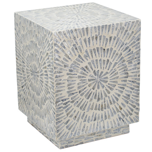 Humphries Square Capiz Accent Stool