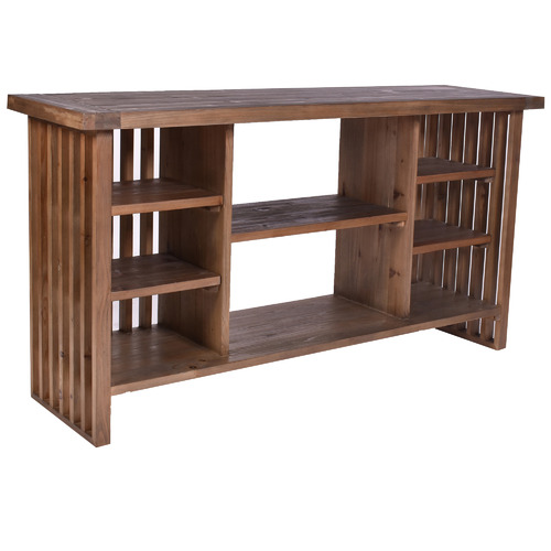 Orlaith Solid Fir Wood Console Table with Open Shelves Temple & ster